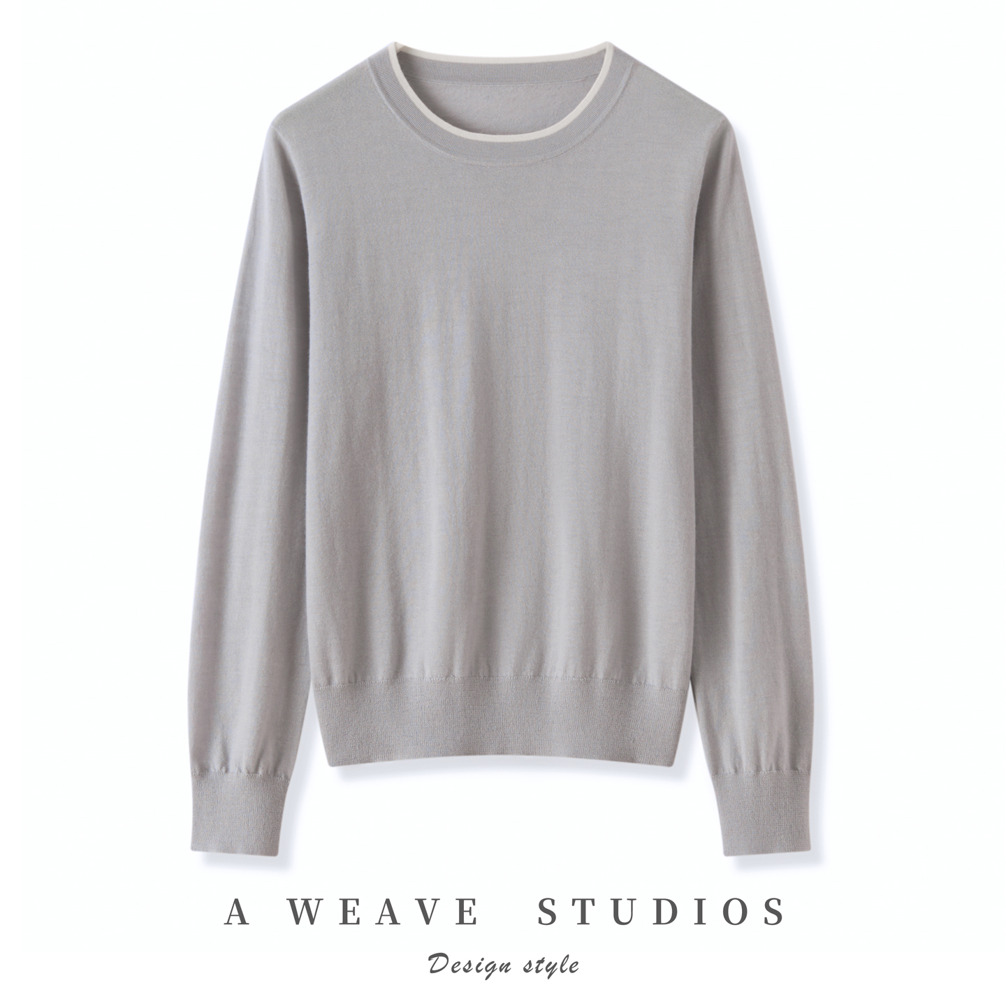 25秋冬新款精纺100%纯山羊绒衫圆领套头宽松假两件针织打底衫上衣