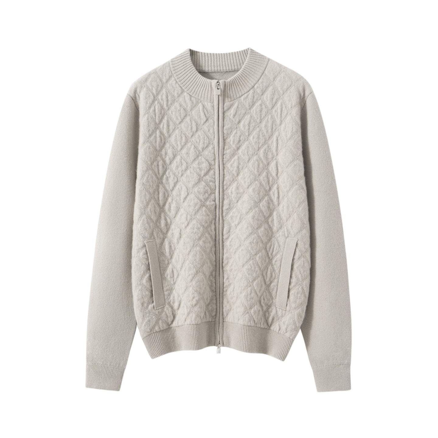 2025秋冬新款100%纯山羊绒开衫女圆领加厚保暖柔软针织假棉服外套