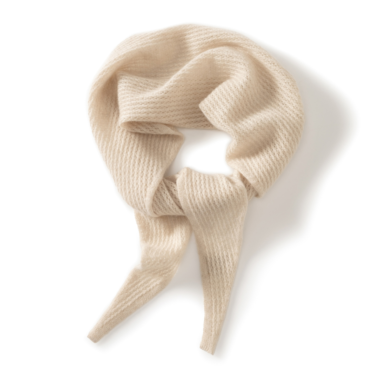 25秋冬新款女100%纯山羊绒针织三角围巾保暖护颈围脖软糯百搭披肩