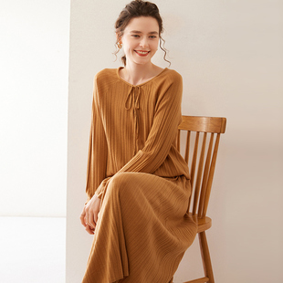 上衣女两件套宽松百褶半身裙套装 2025春夏新款 精纺桑蚕丝针织毛衫
