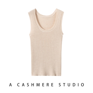 宽松内搭保暖上衣 针织打底衫 2025秋冬新款 100%羊绒背心女圆领无袖