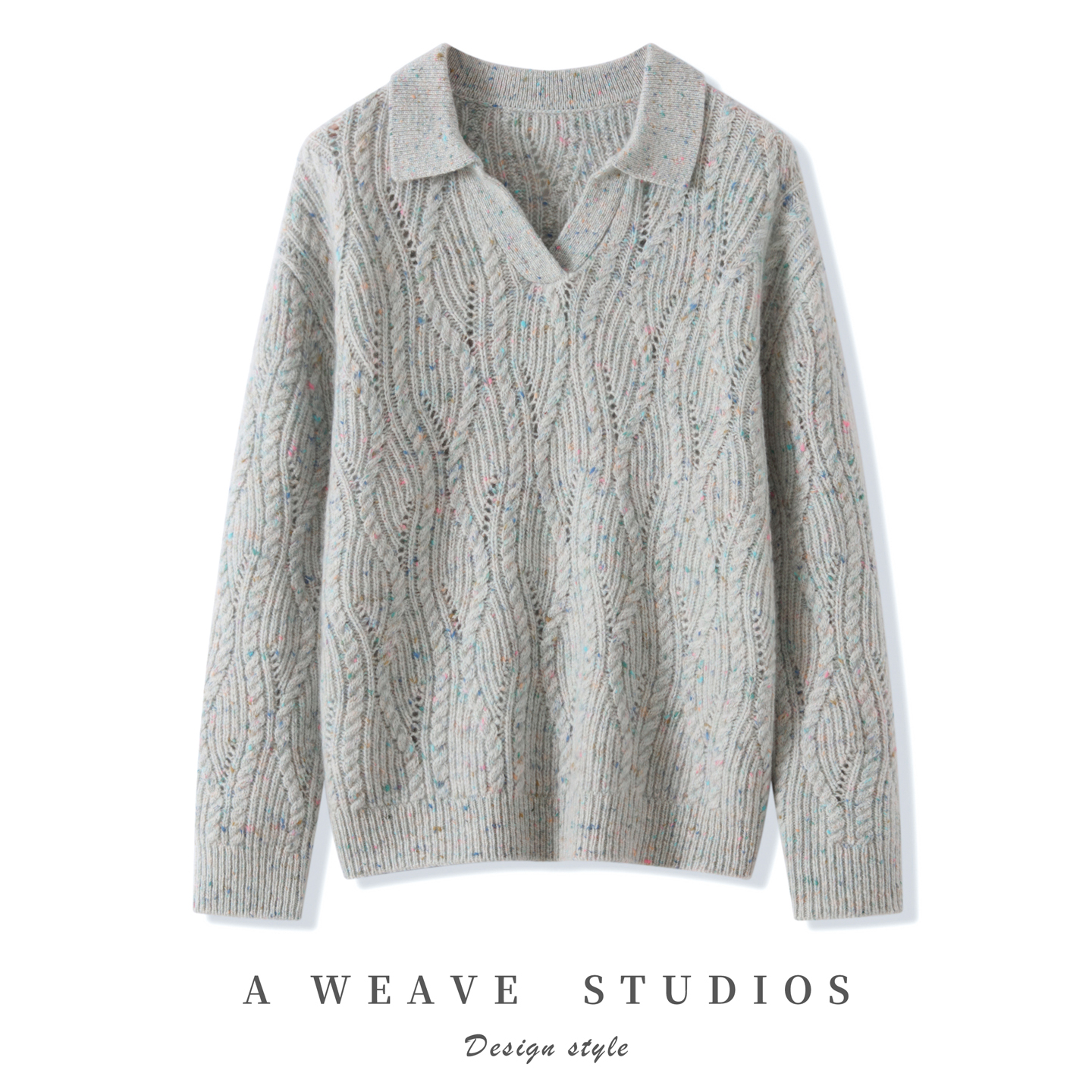 2025秋冬新款羊绒衫女100%山羊绒POLO领加厚保暖百搭简约针织套衫