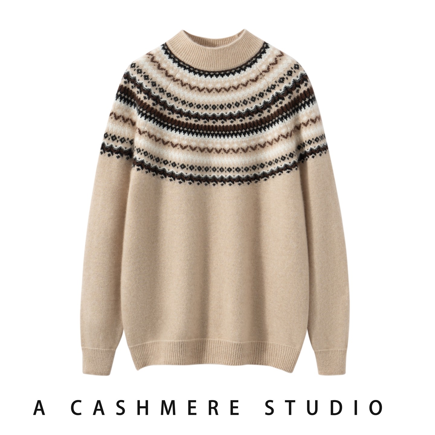 2025秋冬新款女羊绒衫100%纯山羊绒加厚宽松半高领民族风针织套衫,女装/女士精品,羊绒衫,淘宝优惠券,粉丝福利购,淘宝优惠卷