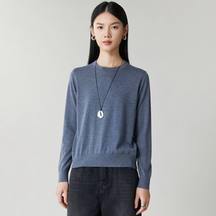 秋冬68至精纺100%山羊绒衫 百搭毛衣宽松显瘦上衣 女圆领针织打底衫