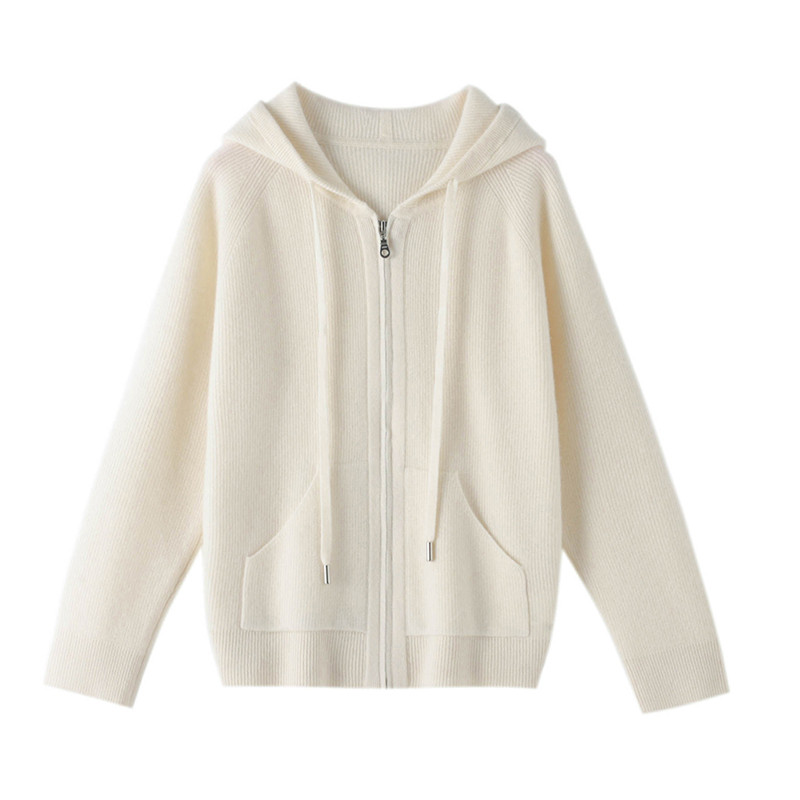 2025秋冬新款100%山羊绒衫女连帽拉链开衫宽松百搭针织衫毛衣外套,女装/女士精品,羊绒衫,淘宝优惠券,粉丝福利购,淘宝优惠卷