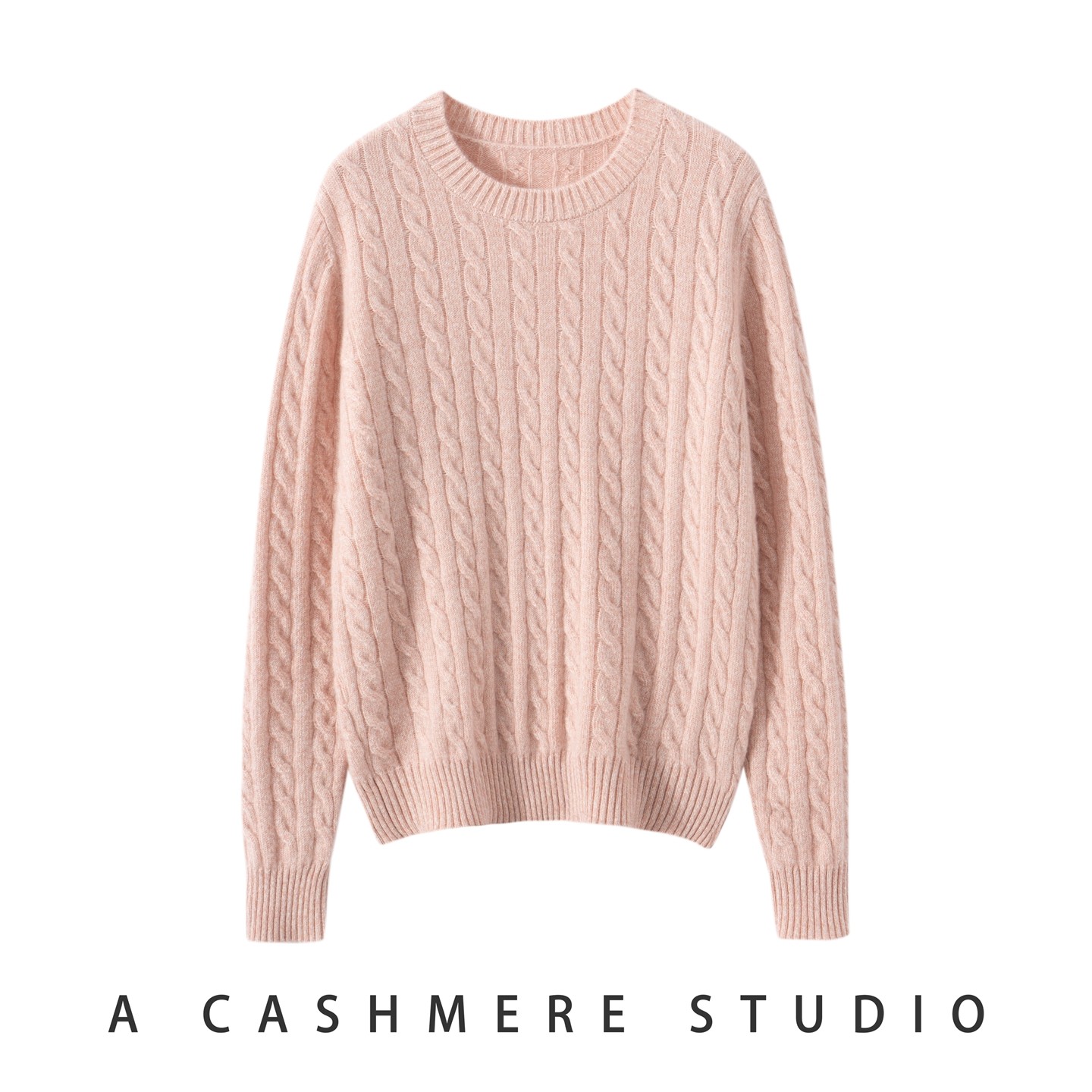 秋冬新款100%纯山羊绒衫女加厚圆领绞花针织衫宽松毛衣打底衫上衣,女装/女士精品,羊绒衫,淘宝优惠券,粉丝福利购,淘宝优惠卷