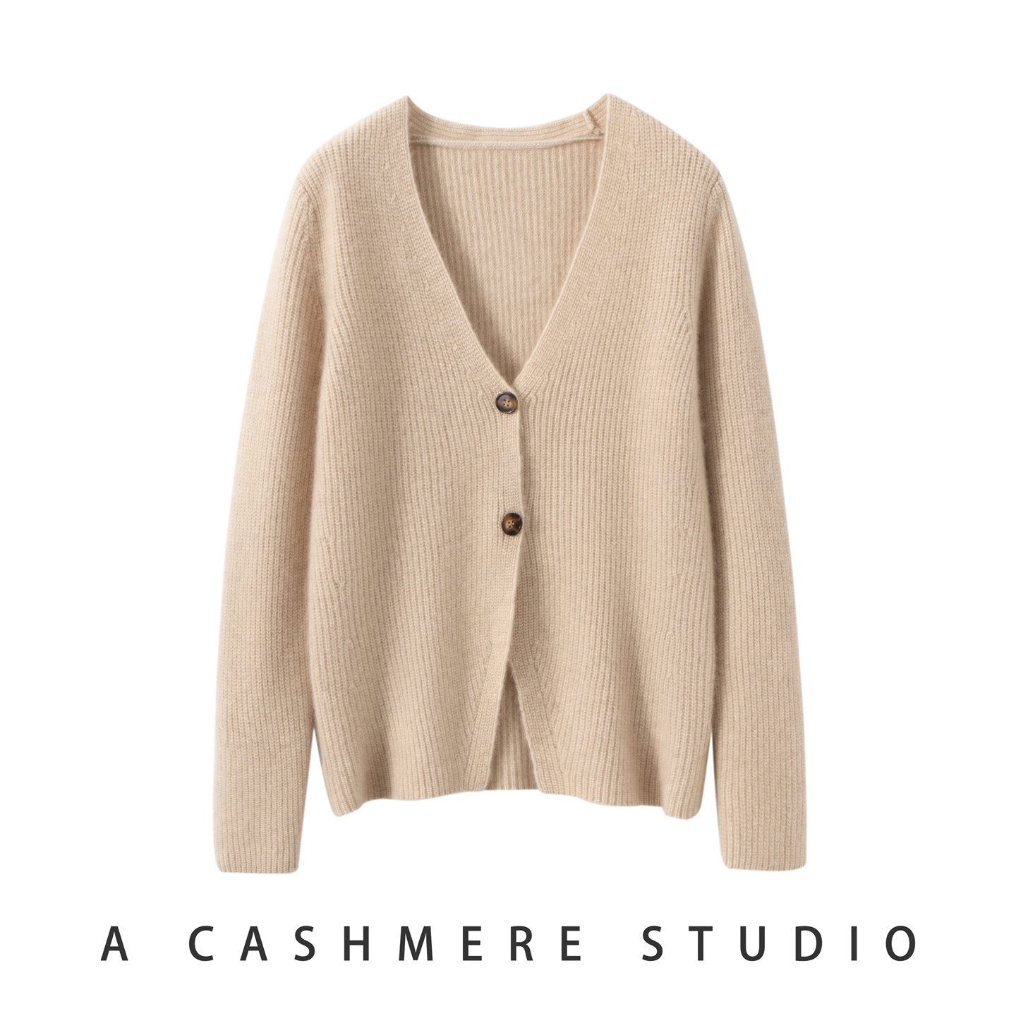 2025秋冬新款100%山羊绒衫V领加厚时尚开衫宽松百搭简约针织外套