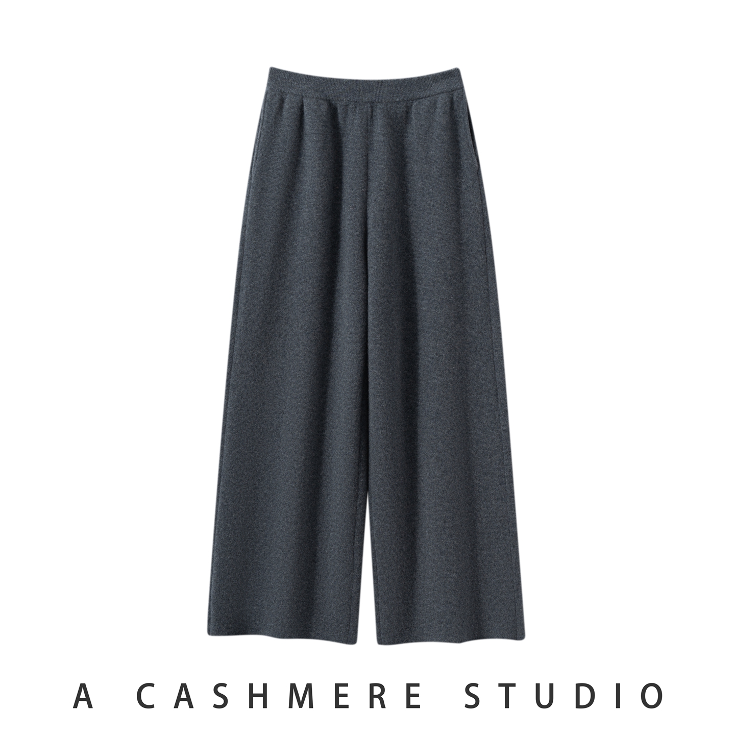 2025秋冬新款100%纯山羊绒裤女四平加厚直筒阔腿裤针织休闲长裤子