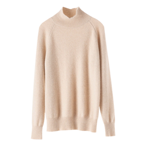 半高领羊绒衫女100%纯羊绒加厚打底衫宽松长袖针织衫短款套头毛衣