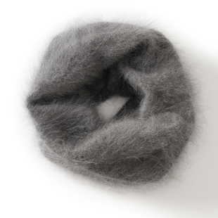 25秋冬新款拉绒100%纯山羊绒针织脖套女软糯保暖毛茸茸护颈小围脖