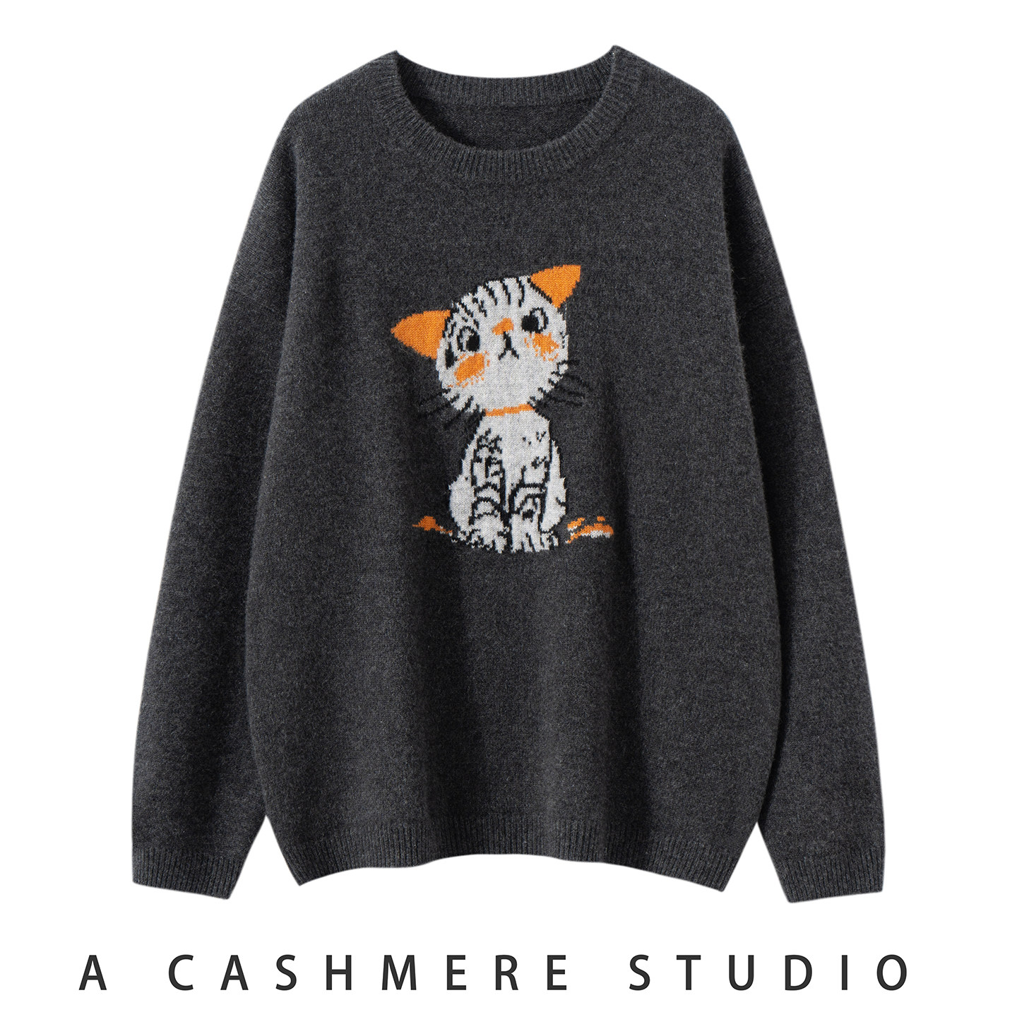 25秋冬新款100%纯山羊绒女圆领套头毛衣打底衫宽松针织衫上衣百搭,女装/女士精品,羊绒衫,淘宝优惠券,粉丝福利购,淘宝优惠卷