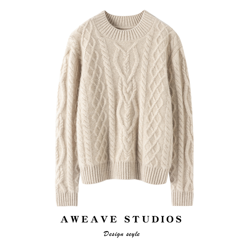 100%山羊绒衫圆领上衣针织打底衫