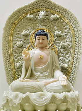 天然华严三圣文殊普贤菩萨汉白玉