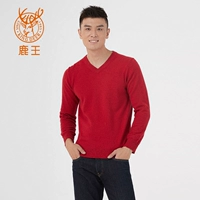 Lu Wang mới mùa thu và mùa đông áo len cashmere tinh khiết nam nhỏ cổ chữ V áo thun nam thời trang giản dị quần áo nam 110132447 - Áo len Cashmere áo gile nam