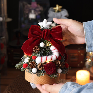 25年新款 饰圣诞礼品 仿八音盒圣诞树小型家用桌面迷你摆件圣诞节装