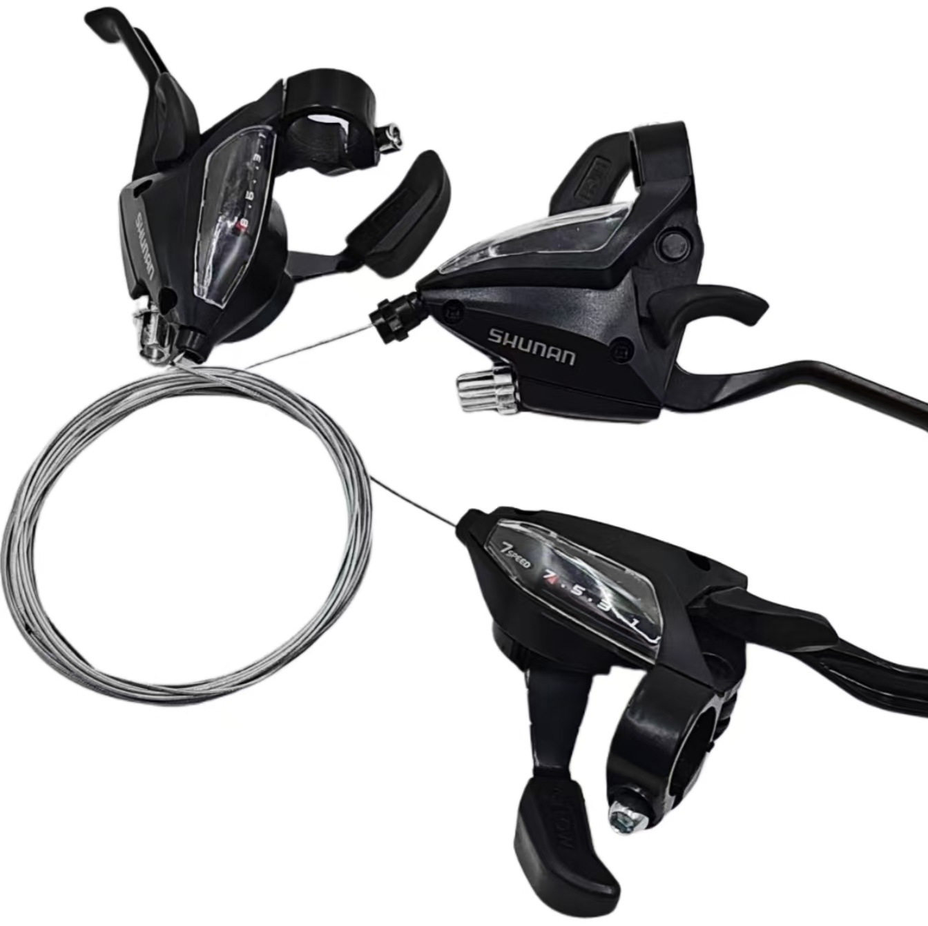 顺安EF500-21-24速连体指拨 7速8速闸把山地车变速手把刹把配件