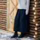 梭家｜草木｜设计感汉麻黑色半身裙秋冬女偷感文艺加绒棉麻裙百搭