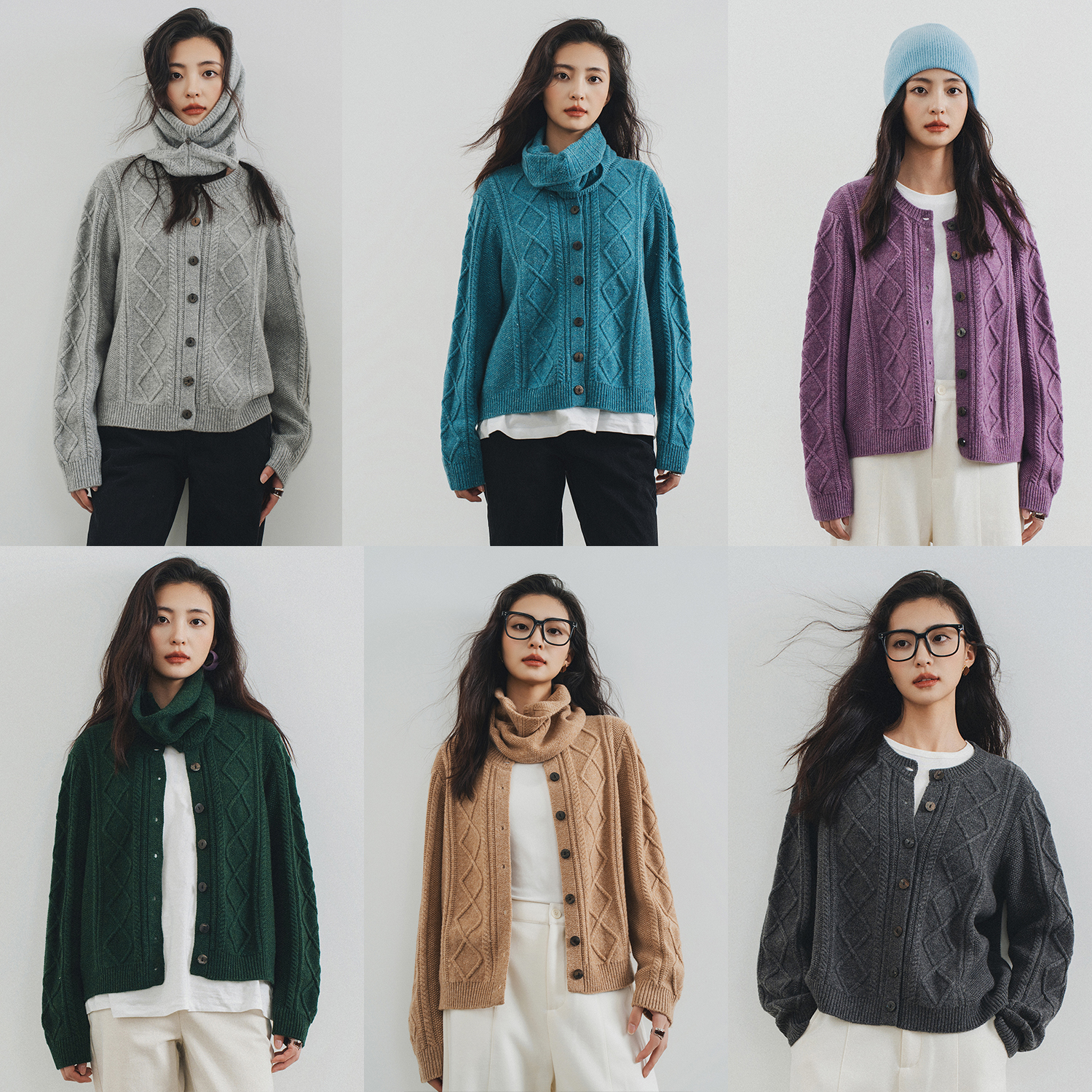 梭家｜似晴天｜ 简约通勤多色绵羊毛针织开衫秋冬女百搭短外套