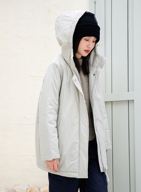 梭家｜清甜山野｜简约通勤新雪丽夹棉绿灰登山服秋冬女保暖棉服