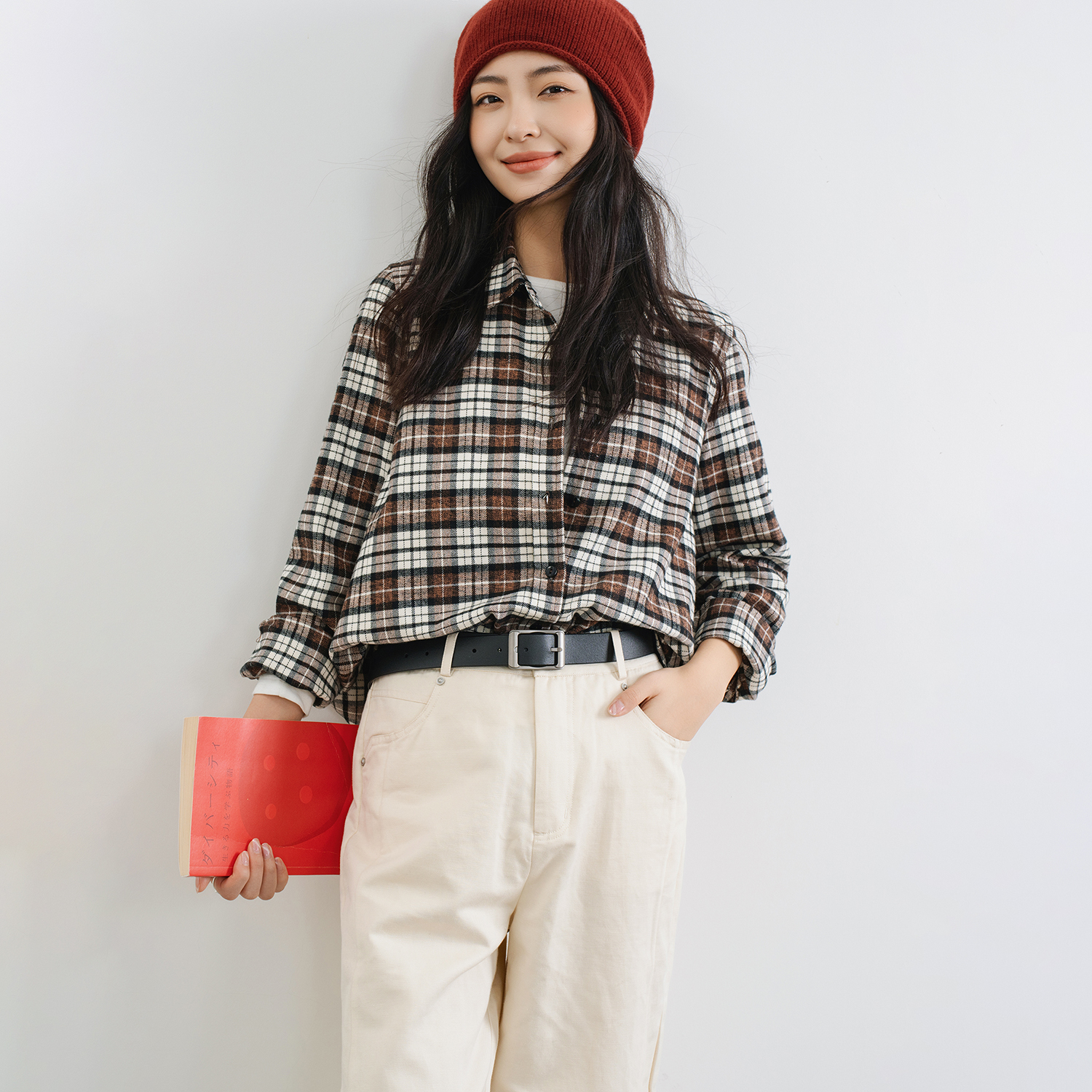 全棉法兰绒磨毛格子衬衫