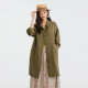 梭家｜半杯咖啡｜简约通勤纯亚麻长袖 橄榄绿外套 风衣春夏女新款