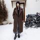 气质大气新雪丽高效保暖长款 梭家 自由风筝 深咖色精选匹马棉风衣