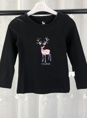 德 品牌折扣童装小中大童女童长袖T恤衫儿童春秋休闲上衣 DC