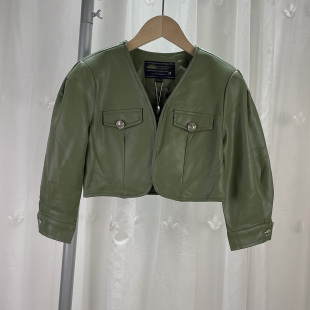 外套儿童春秋PU皮衣 中大童女童短款 夹克 品牌折扣童装 朋