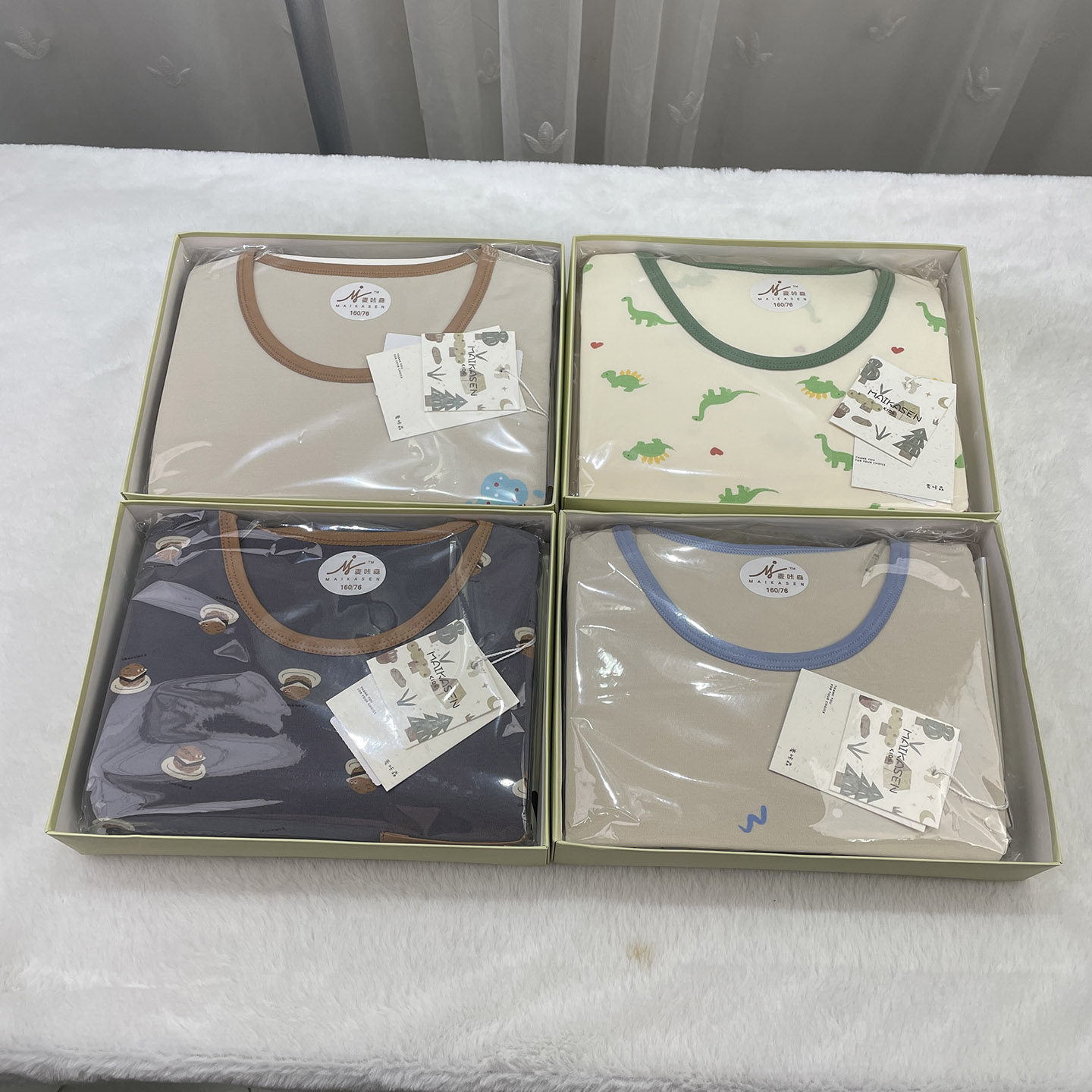 160 170品牌撤柜童装男女大童盒装内衣套装学生儿童秋衣秋裤2件套