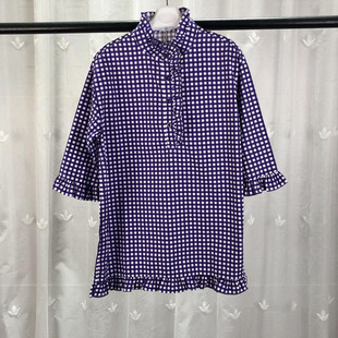 爱 品牌撤柜童装中大童女童中袖连衣裙儿童春夏纯棉格子裙 FB