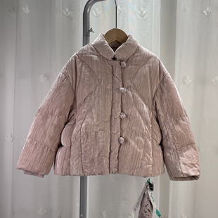 Z 品牌折扣童装中大童女童国风丝绒羽绒服儿童秋冬鸭绒保暖外套