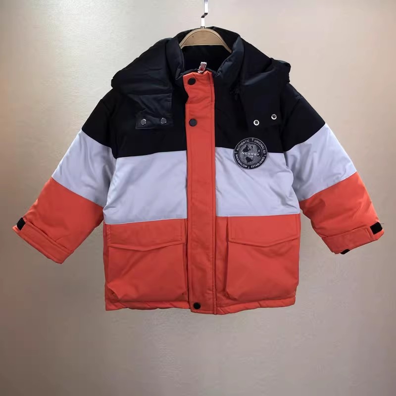 110 120 布品牌折扣童装中童男童拼色羽绒服儿童冬季鸭绒保暖外套