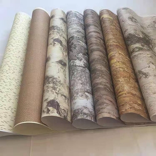 仿真树皮纸张pu塑料桦树皮家居喜庆酒店餐饮贴墙装饰工艺品专辅料