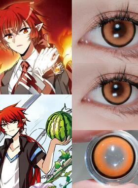 孙小迷cos美瞳三眼哮天录半年抛橙色显色带度数隐形眼镜旗舰店JA