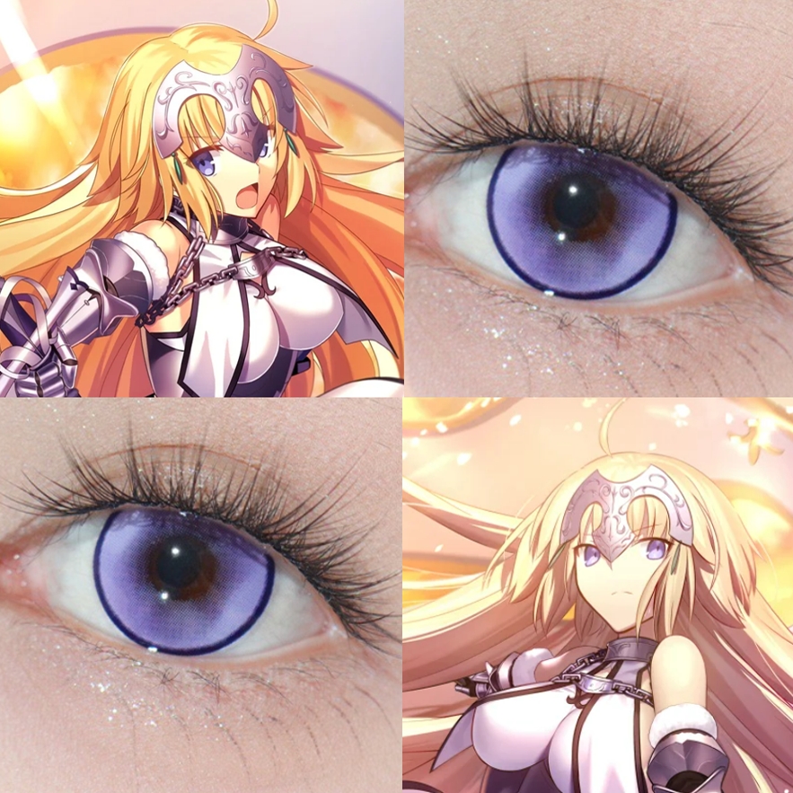 fgo贞德cos美瞳半年抛橙色fate命运冠女桑果气泡神秘乐章幽灵紫JA