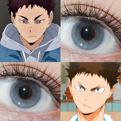 岩泉一cos美瞳缩瞳灰色半年抛排球少年大直径显色混血隐形眼镜JA