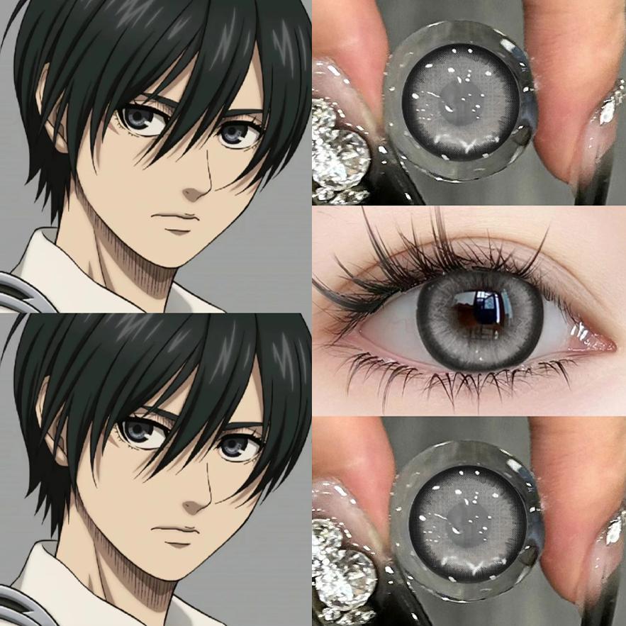 三笠阿加曼cos美瞳黑色米卡莎美女三爷撤退的矮人彩色隐形眼贺JA