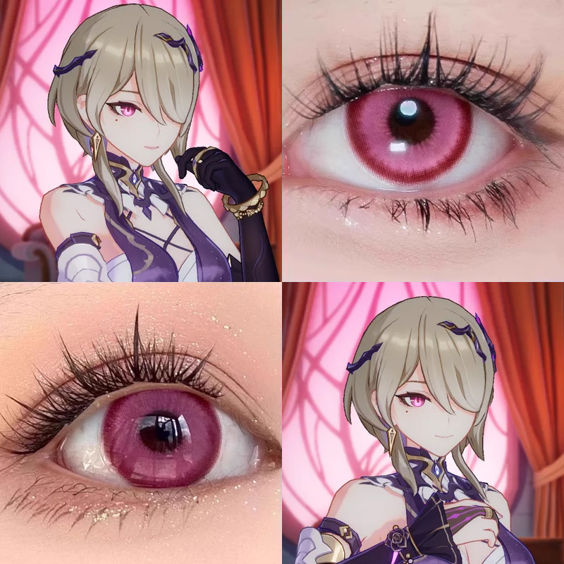 崩坏三丽塔cos美瞳粉色星云桃夭粉梦核幻境桃夭酸Q桃桃显色粉色Ja