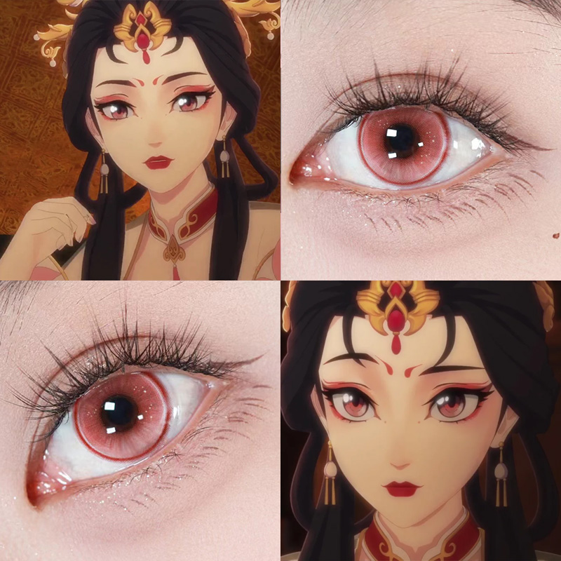 虞晚音COS美瞳成何体统胭脂扣砰砰玫草莓粉元气夏侯澹显色日抛JA