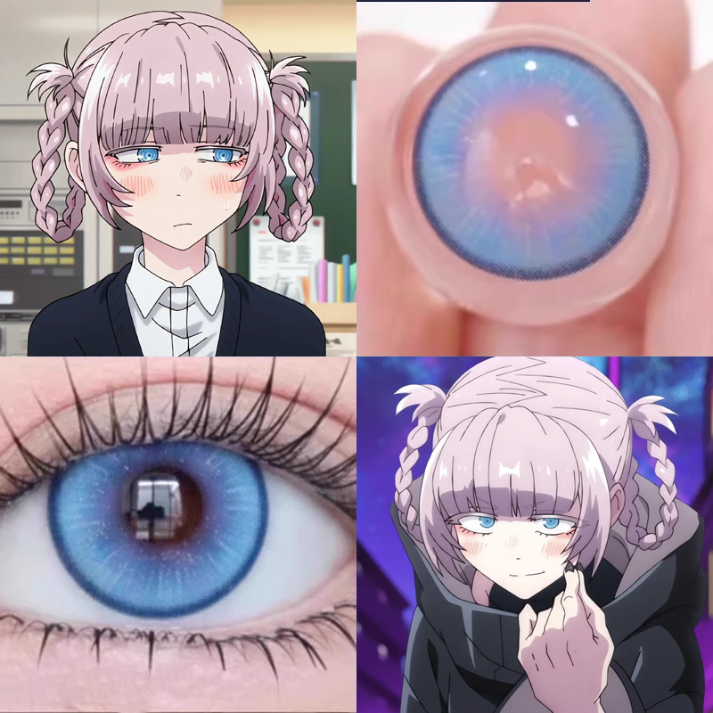 七草荠cos美瞳彻夜之歌夜蓝星萤火蔚蓝星辰泪蓝芋圆浅蓝显色婷Ja