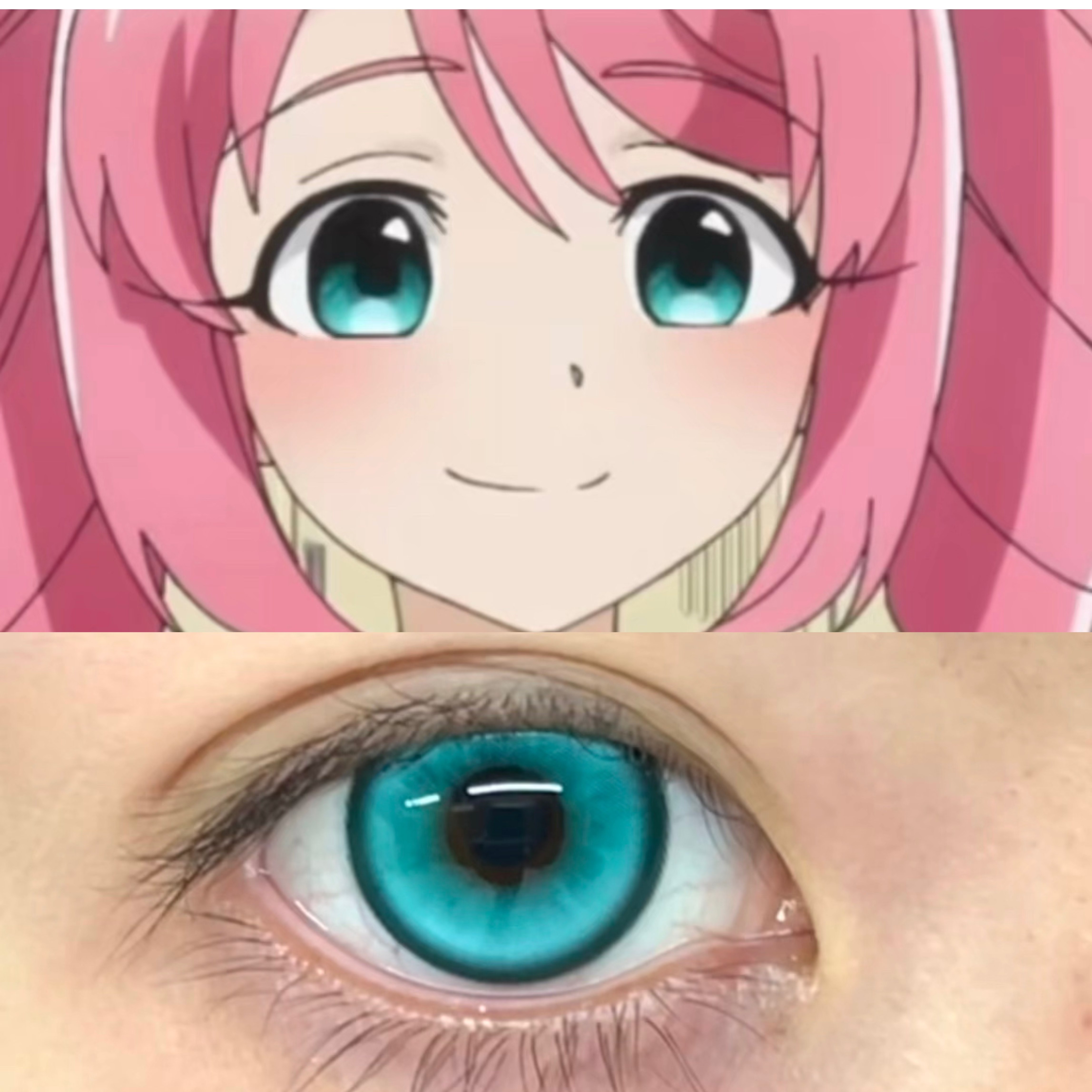 花菱春香cos美瞳青色日抛魔法少女玛瑙冰青雾色青绿幻色青绿贺JA