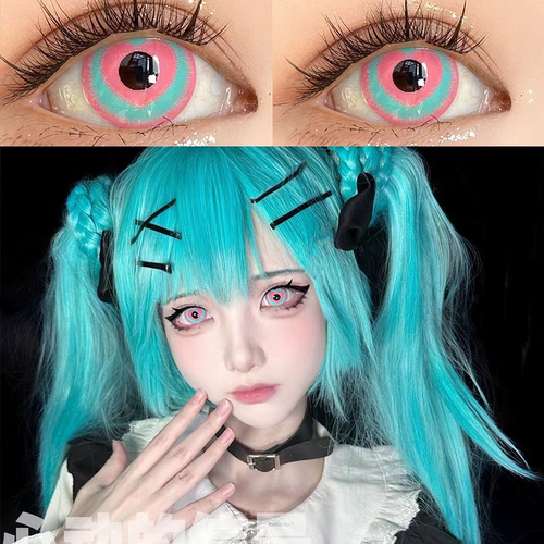 爱心眼美瞳cos年抛显色大直径混血cosplay漫展隐形眼镜爱心眼HN