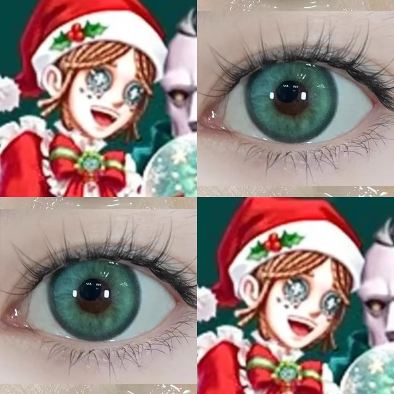 第五人格园丁cos美瞳圣诞节曼波胶囊绿玛瑙青苔绿蛇目禁咒显色Ja