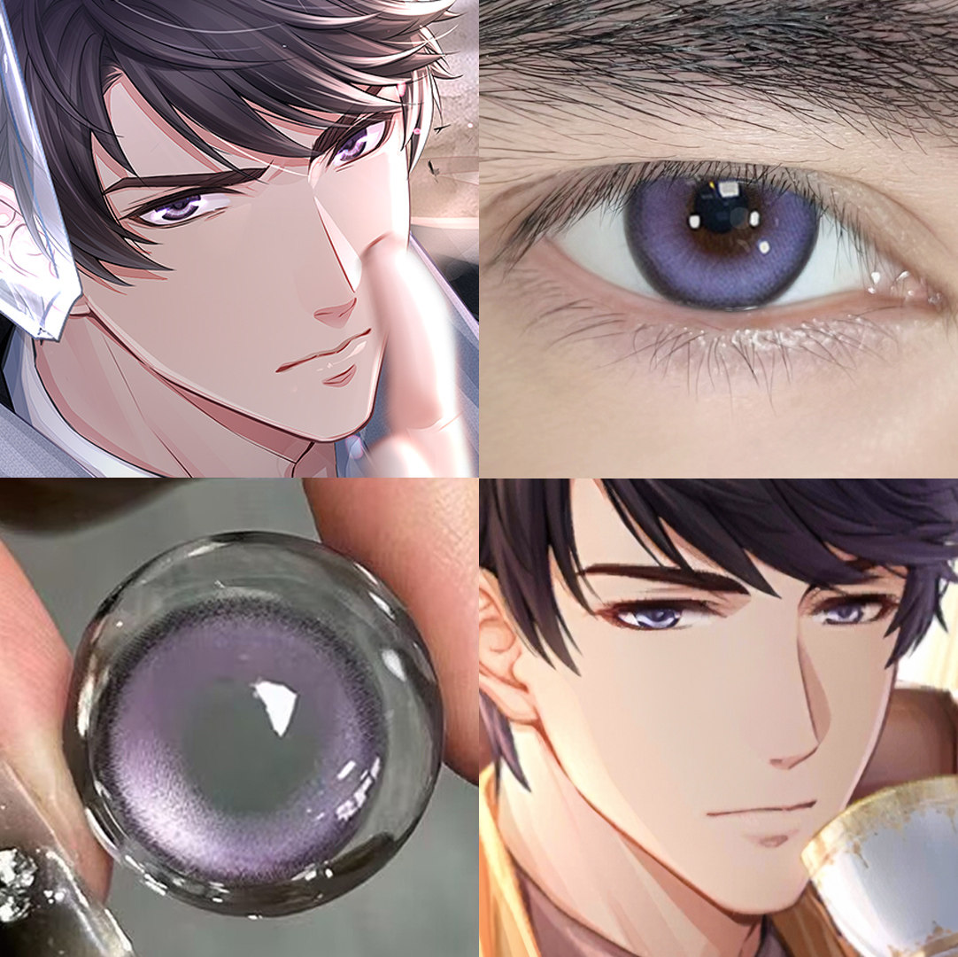 李泽言cos美瞳半年抛cosplay紫色混血大直径男漫展年抛隐形眼镜zq