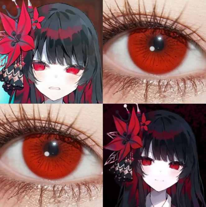 二阶堂希罗cos美瞳红色魔法少女的魔女裁判鹤顶红烈焰红万圣节JA