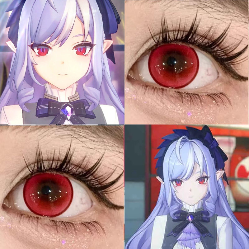 绝区零薇薇安COS美瞳初枫染红枣奶昔鹤顶红波崽糕粉显色日抛婷Ja