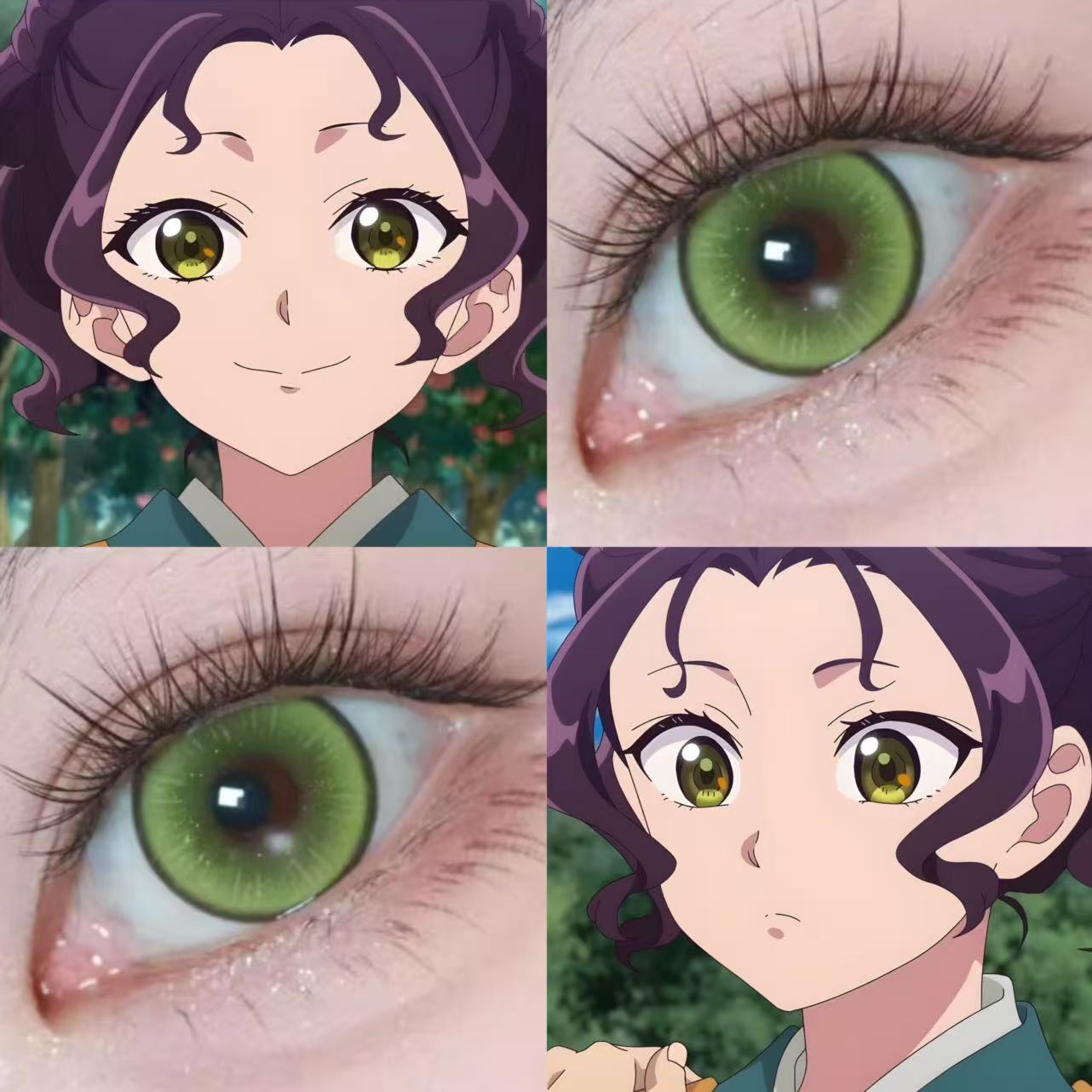 子翠cos美瞳绿色日抛药屋少女的呢喃暗夜森林绿黛青绿萤火嫩绿ZQ