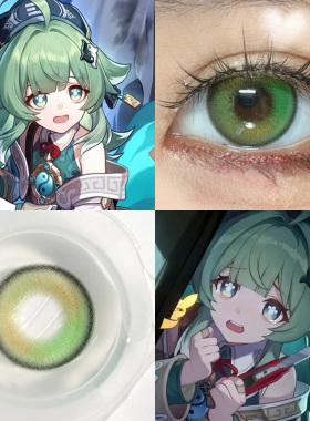 霍霍COS美瞳崩坏星穹铁道绿色显色紫色日抛黑塔崩铁漫展元气绿Ja