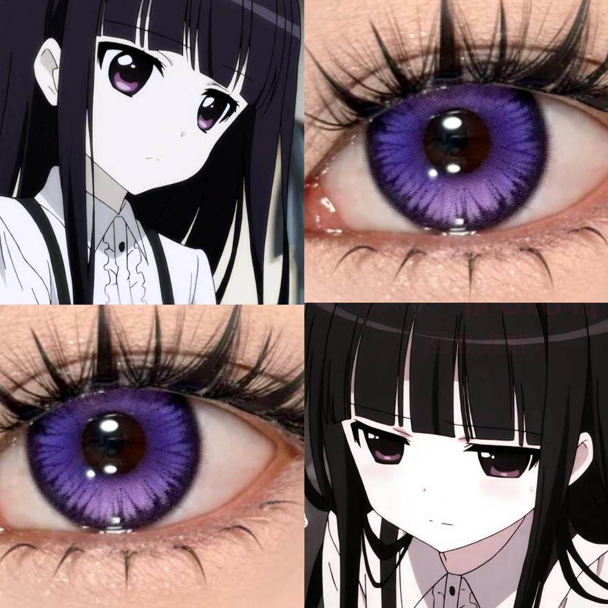 凛凛蝶cos美瞳紫色半年抛狐妖x仆ss女小大直径隐形眼镜水水紫晶JA