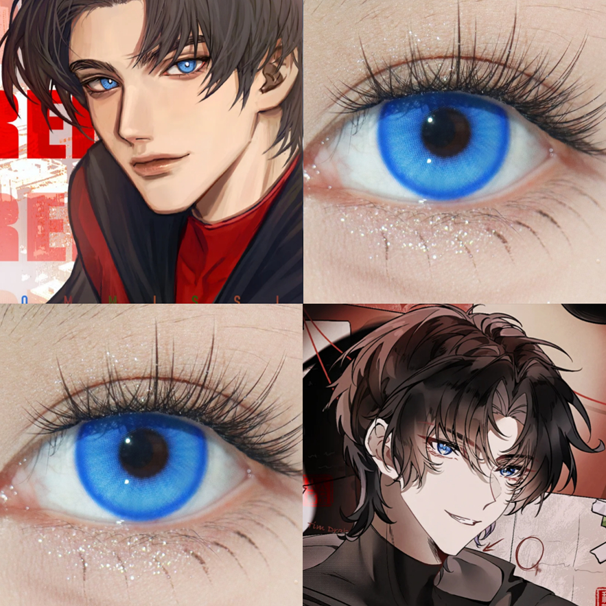 提姆德雷克cos美瞳蓝色日抛大直径显色红罗宾dc混沌海域蓝莲花JA